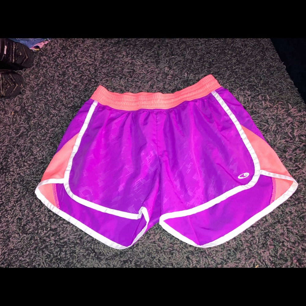 Bright colored running shorts
